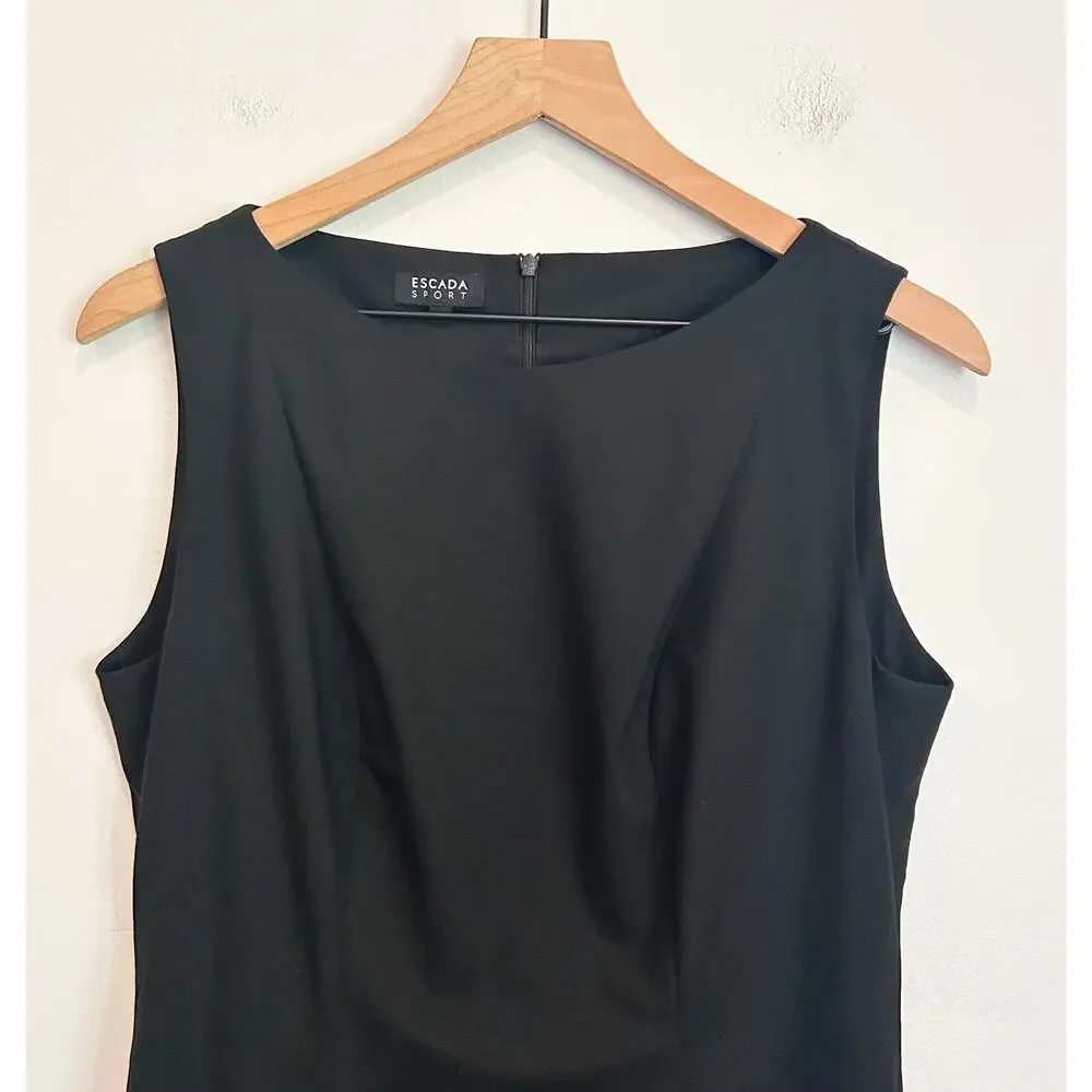 Escada Sport Sleeveless Fitted Dress Black Size 38/6 - Picture 2 of 7